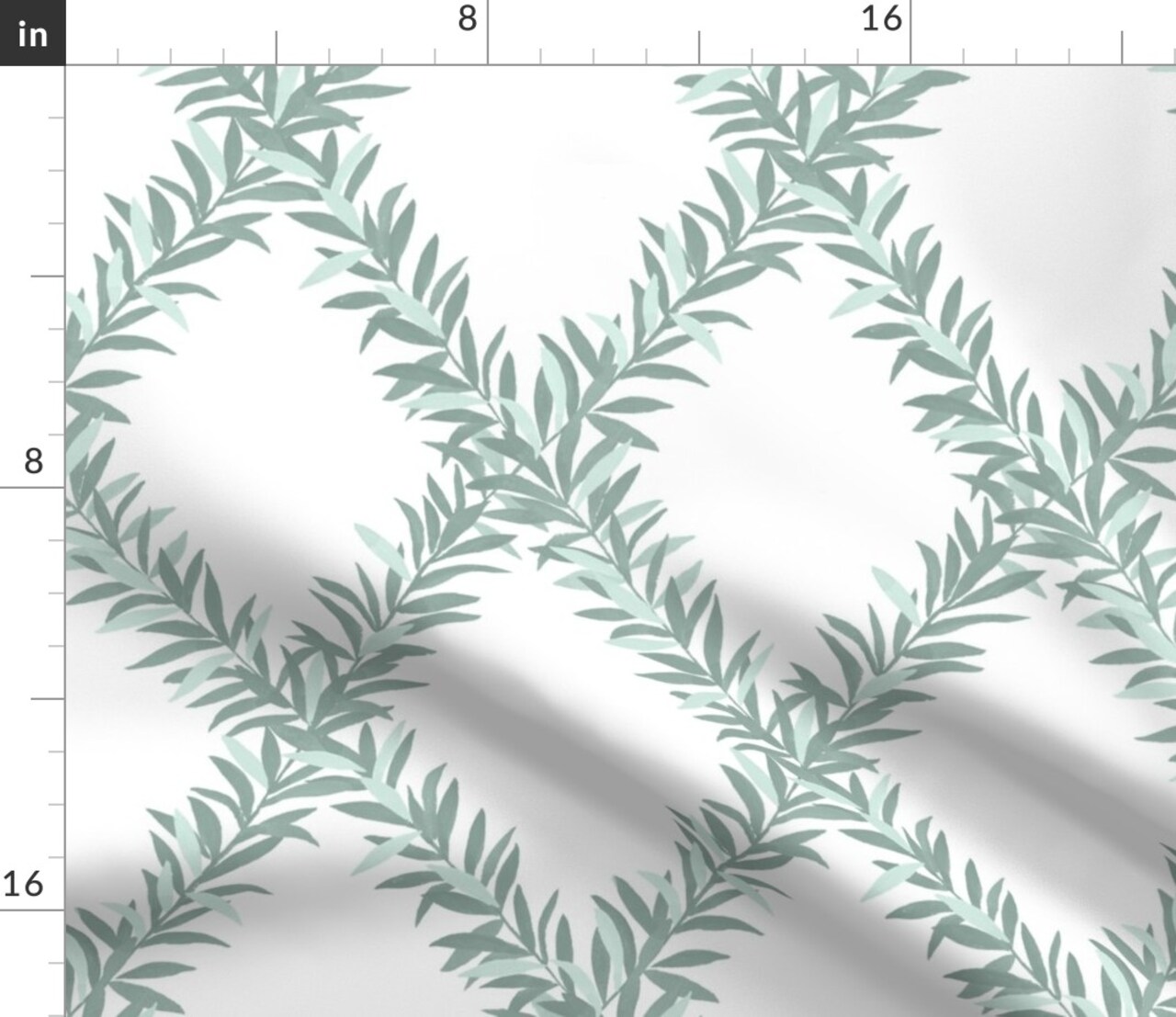 Trellis Botanical Floral Geometric Lattice Diamond Green Sage Garden Large Scale Custom Printed Fabric by Spoonflower Various Fabrics by the Yard or Fat Quarter